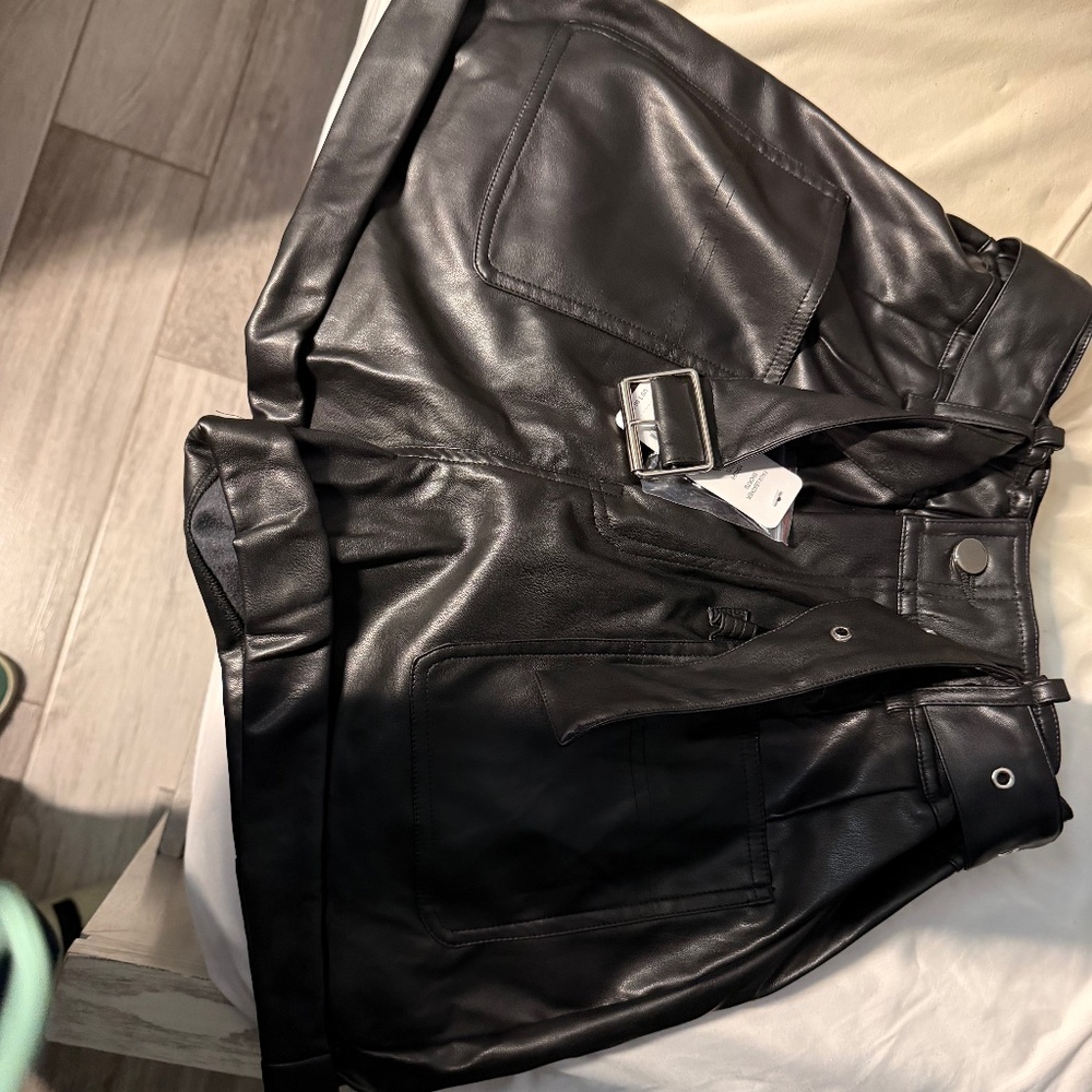 Bebe vegan leather short